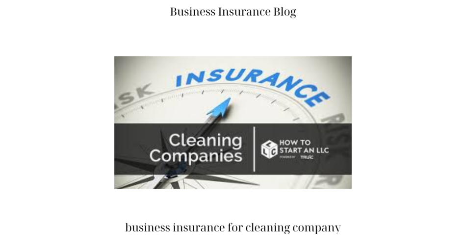 business insurance for cleaning company